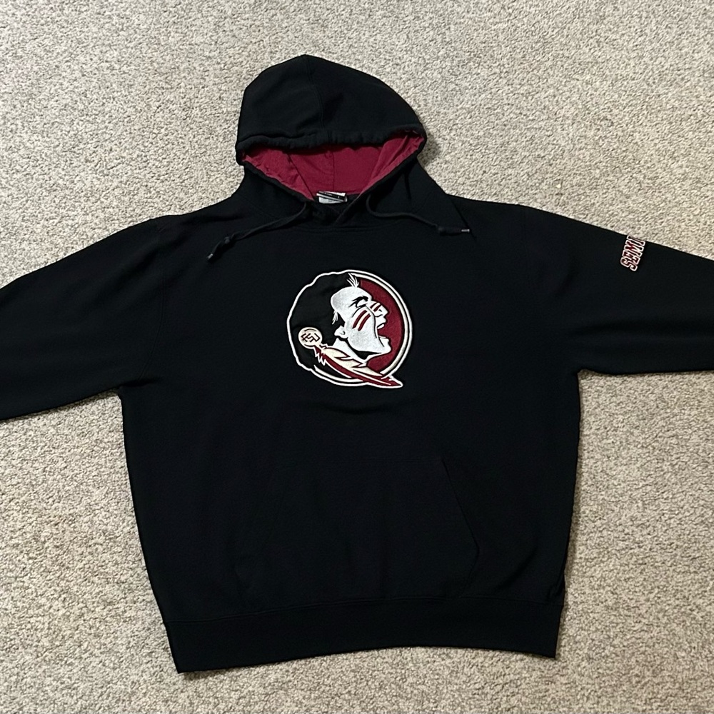 Vintage Stadium Athletics Black and Red Florida State Seminoles Hoodie